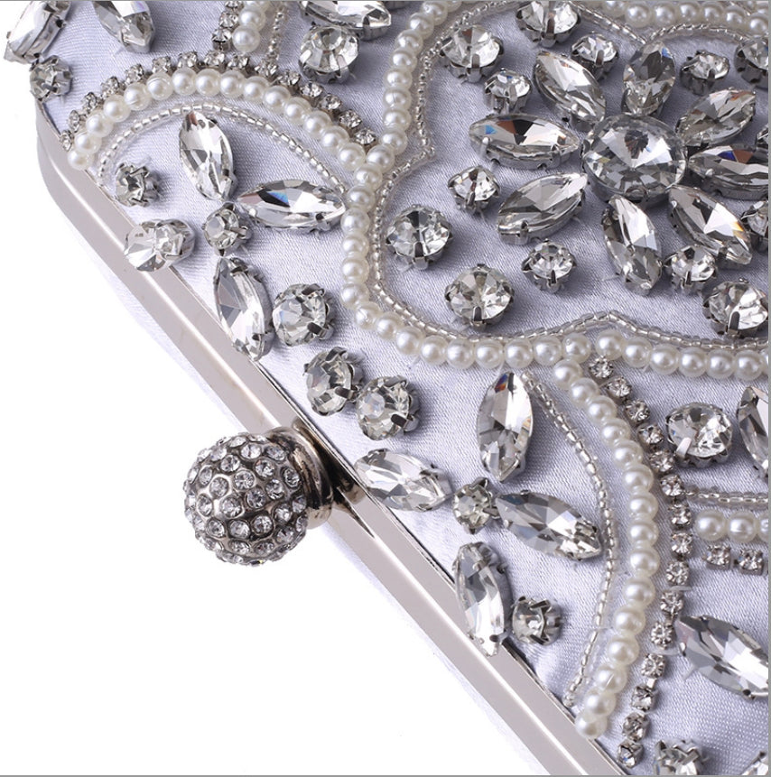 Floral Rhinestone Evening Bag