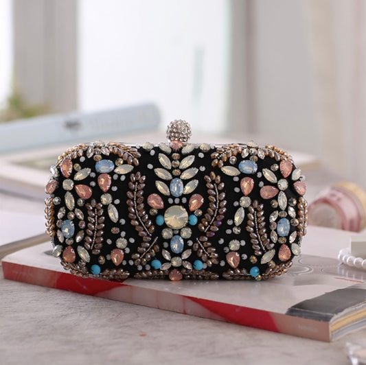 Floral Rhinestone Evening Bag