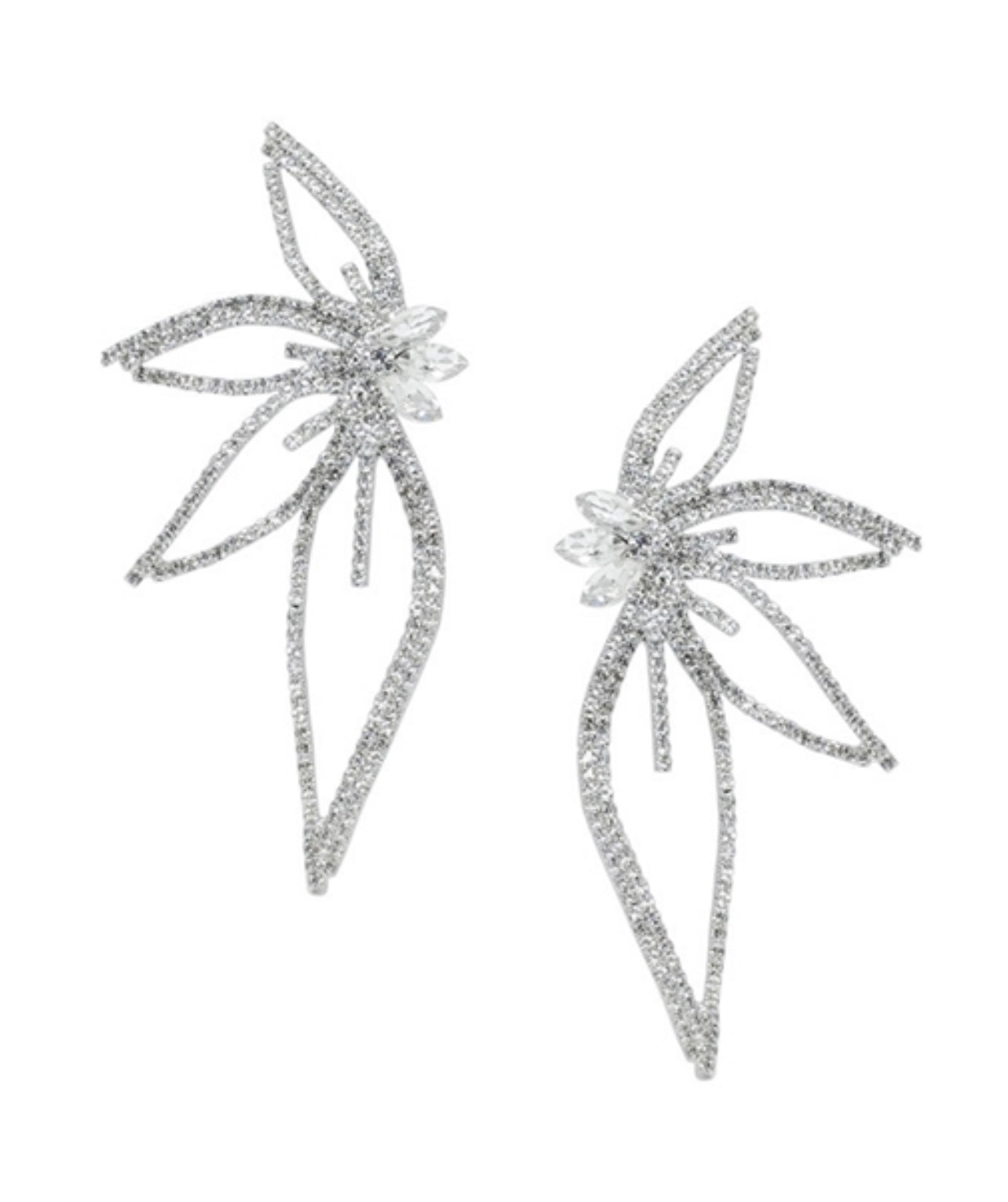 Floral Rhinestone Stud Earring